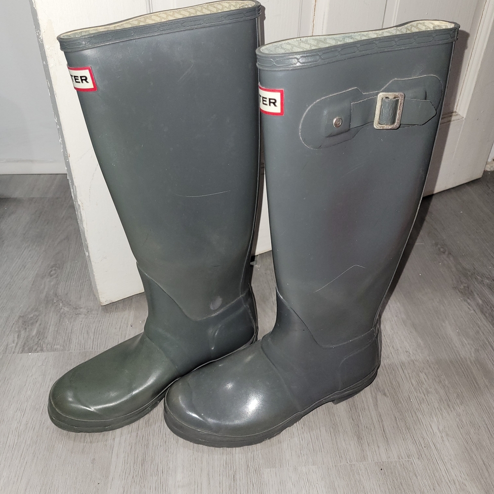 Hunter Charcoal Tall Waterproof Boots